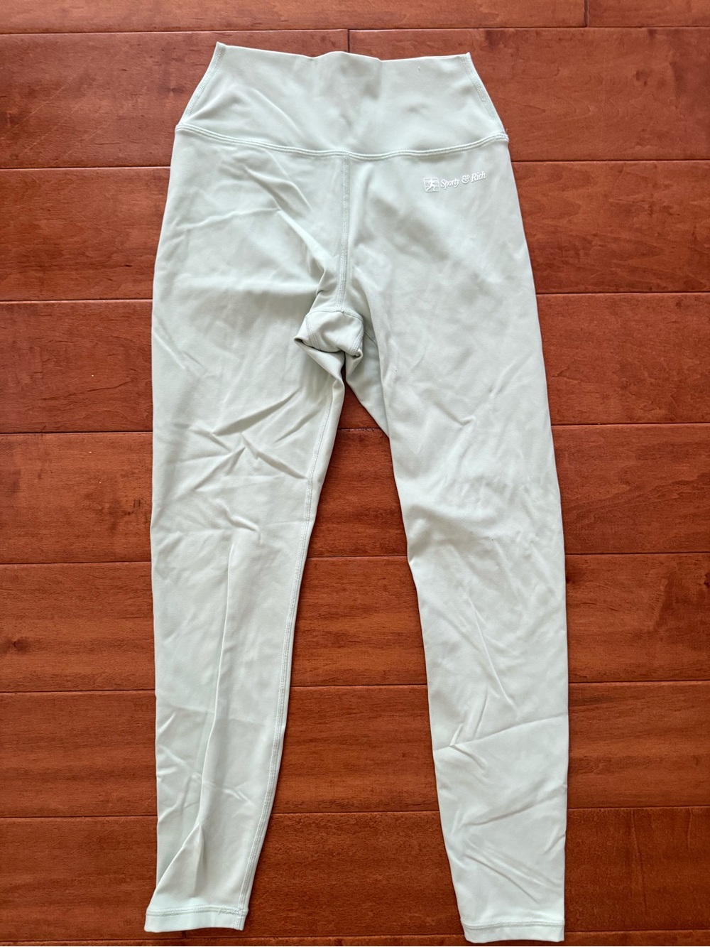 Sporty & Rich Sage Green High-Waist Leggings size medium